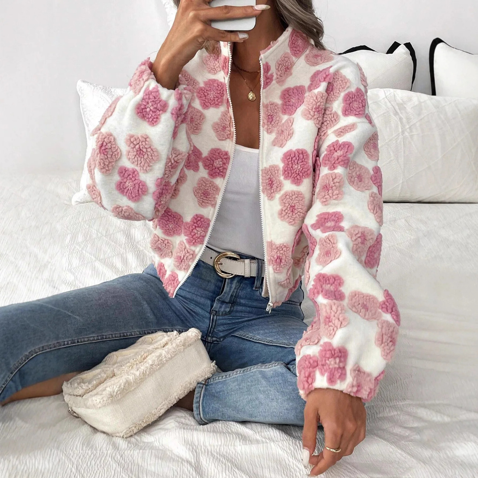 Autumn Winter Suede Jacket for Women Short Zipper Temperament Commuting Casual Versatile 251020