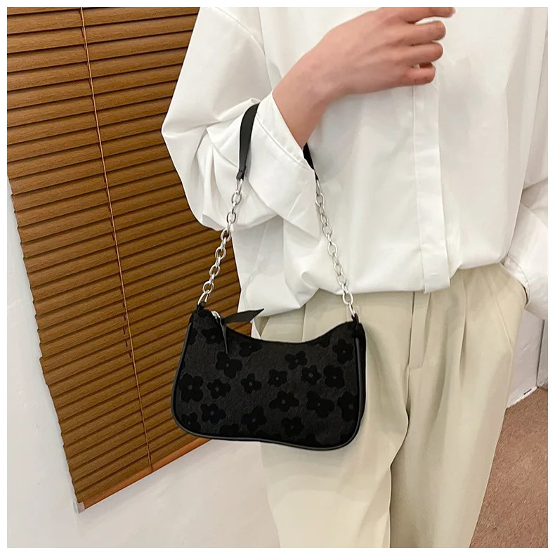 Fashion Felt Shoulder Bags for Women Small Casual Underarm Bag Female Hand Crossbody 251018