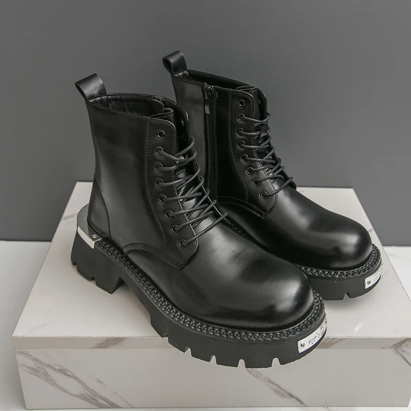 Winter Business Men Work Boots Blackbrown Thicksoled Durable Laceup Fashionable Chelsea Boots Training Boots Men Sizes 3846 251023