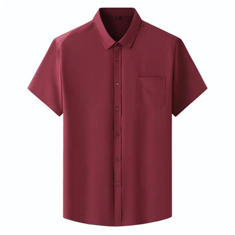 Men Shirt Plus Size Summer Short Sleeve Business Work Shirt Loose Fit Comfortable Oversized T Shirt er clothes men 251023