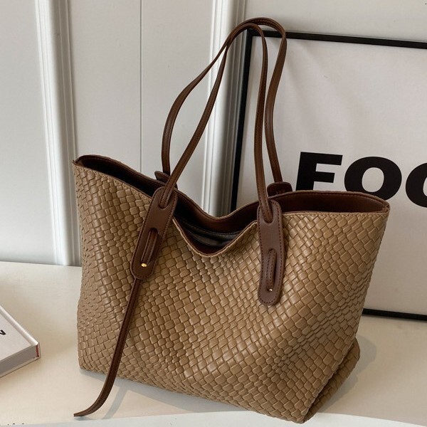Luxury Brand Designer Bag 2025 Spring Summer New Large Capacity Woven Bag For Women Versatile Shoulder Underarm Bag Korean Style Handheld Tote Bag