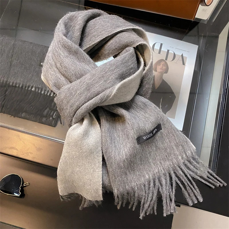 Womens Winter Long Scarf 100 Wool Christmas Scarf Style Warm Soft Chunky Wrap Shawls Scarves Men Thicken Poncho Stoles 251024