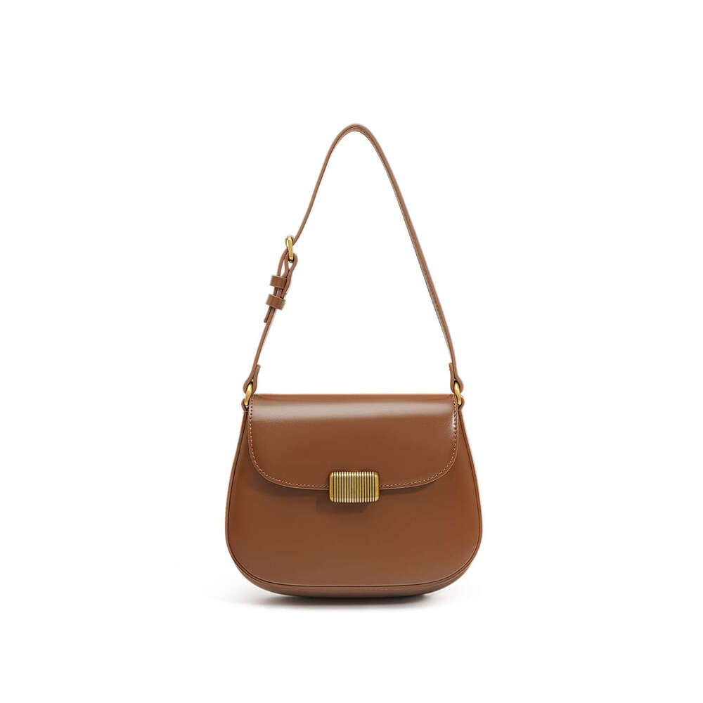 Luxury bag Cowhide Saddle Niche Design Underarm Crossbody High end Simple Sense of Sophistication Fashionable and Elegant Commuter Bag