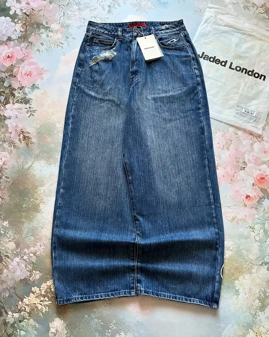 Y2K Women Fashion Pattern Printing Baggy Jeans High Street Vintage Harajuku Hip Hop Fashion Casual Joker Couple Wideleg Pants 251020