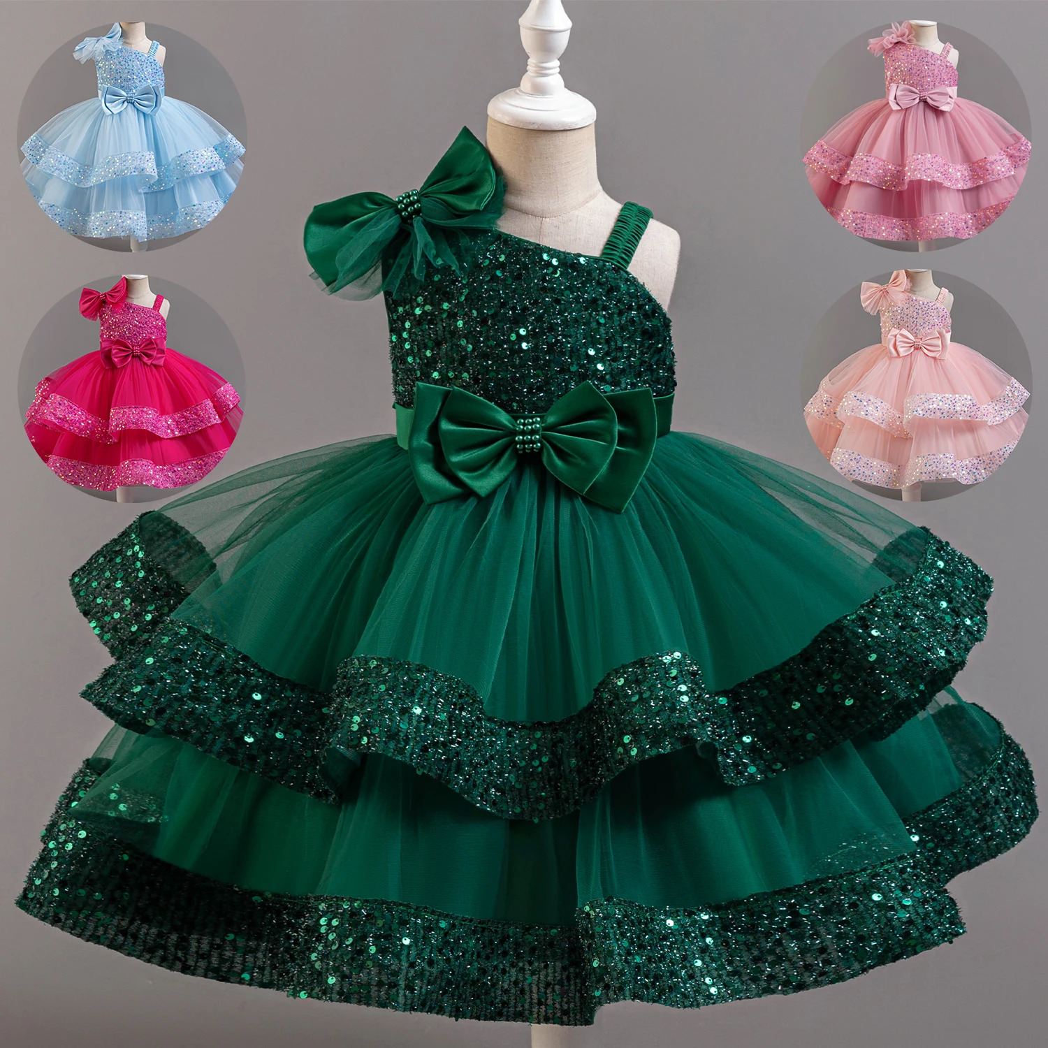 Flower Princess Sequins Baby Wedding Christmas Party Short Sleeveless Dress Birthday Party Wedding Flower Girl Sweet Cute Dress 251023