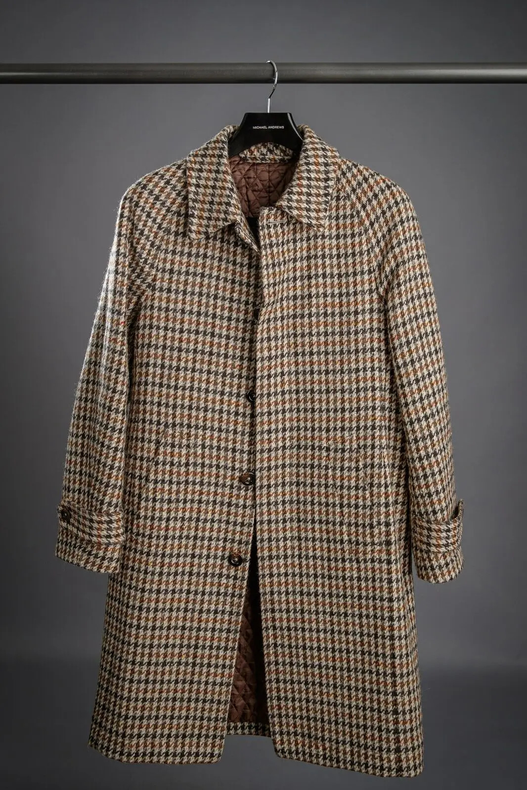 Long Woolen Men Coat Literature Art Retro Plaid Singlebreasted Lapel Thick Autumn Winter Warm Tailored 251017