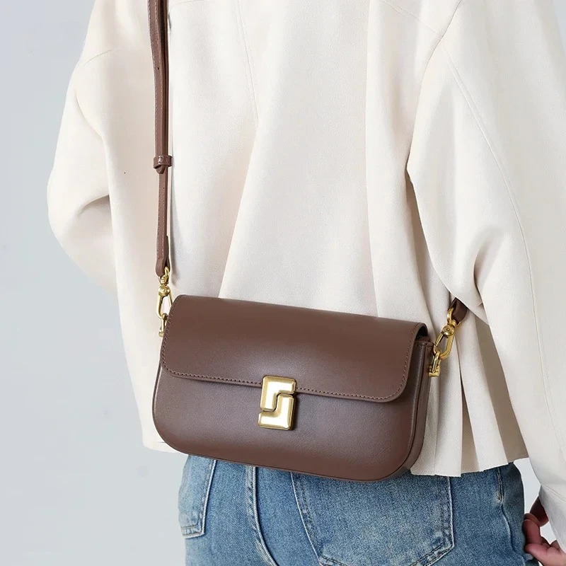 Womens Split Leather Shoulder Bag Trend Small Square Bags Handbag Messenger bag for Female 251018