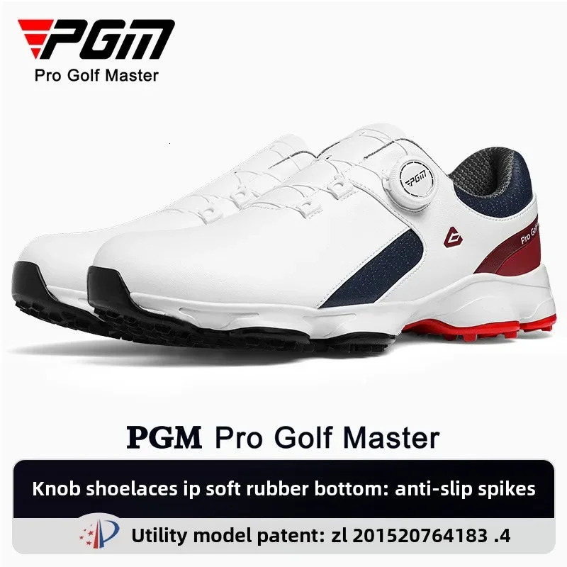 PGM Men Golf Shoes Comfortable Cushion Knob Lace Waterproof Anti Slip Sports Sneakers XZ379 251023ww