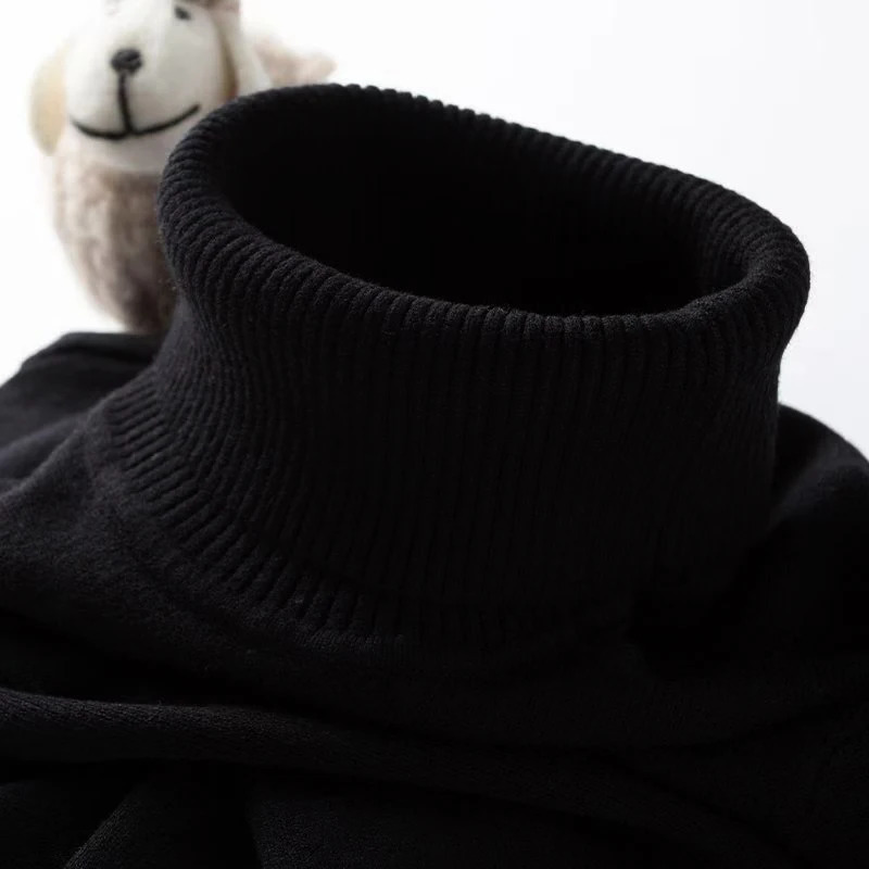 Mens Turtleneck Sweater Slim Fit Knitted Casual Pullover Lightweight Ribbed Long Sleeve Sweaters Autumn Solid Color Streetwear 251020
