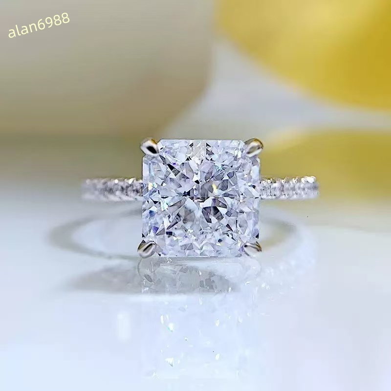 Flower Cut Moissanite Diamond Ring 100 Real 925 sterling silver Party Wedding band Rings for Women Bridal Engagement Jewelry