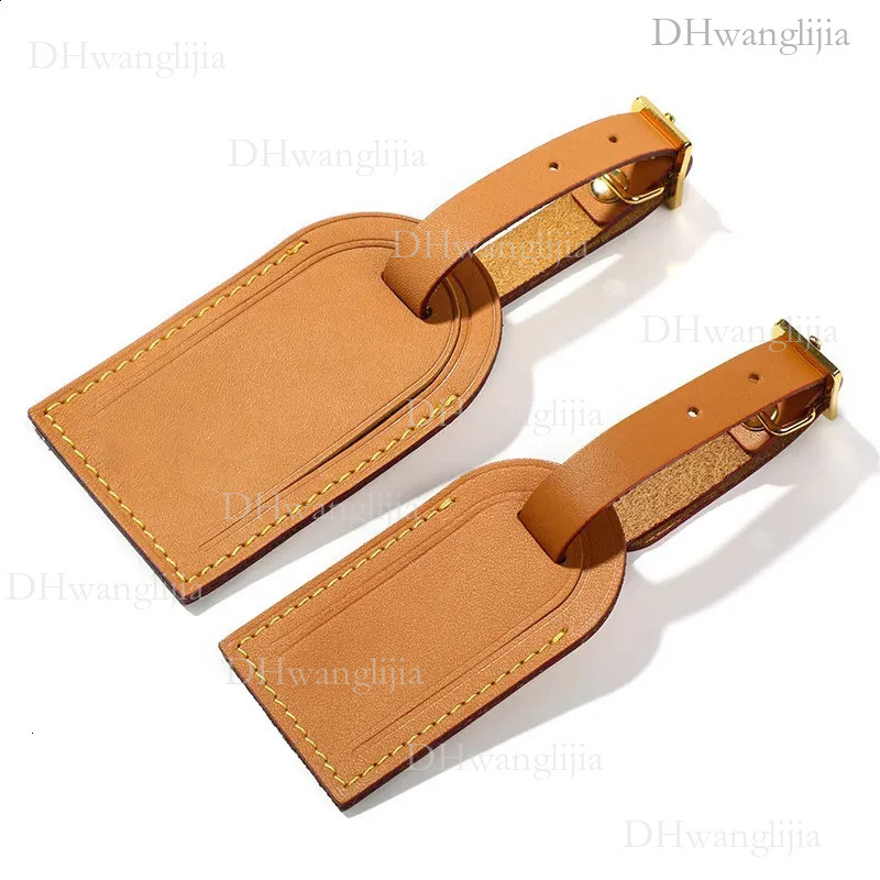 DHGM Vegetable-Tanned Leather Aircraft Boarding Travel with Monogram Option - Durable Trolley Case Badge, Ideal for Lage Tag dh4300051