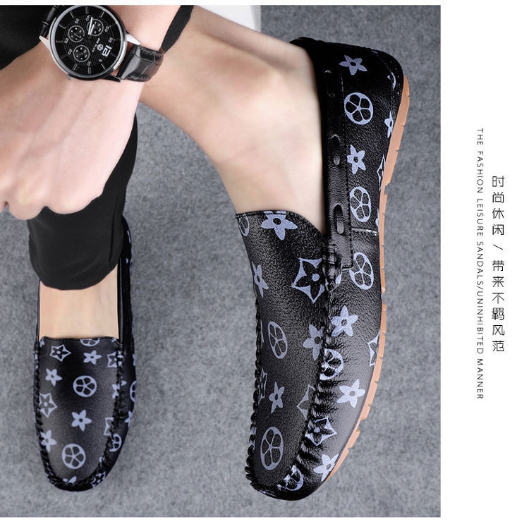 Free shipping autumn new men's leather shoes cowhide oversized casual shoes men's black white brown 37-45