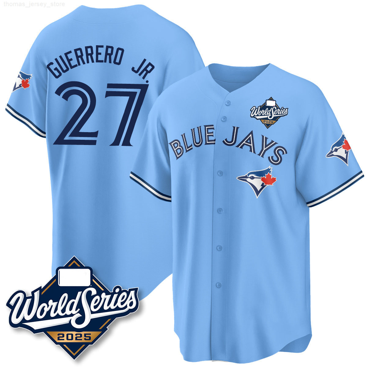 2025 World Series Blue Jay Jersey Guerrero Jr Bichette Jorge Soler George Springer Vladimir Manoah Daulton Varsho Kevin Kiermaier Merrifield Santiago custom
