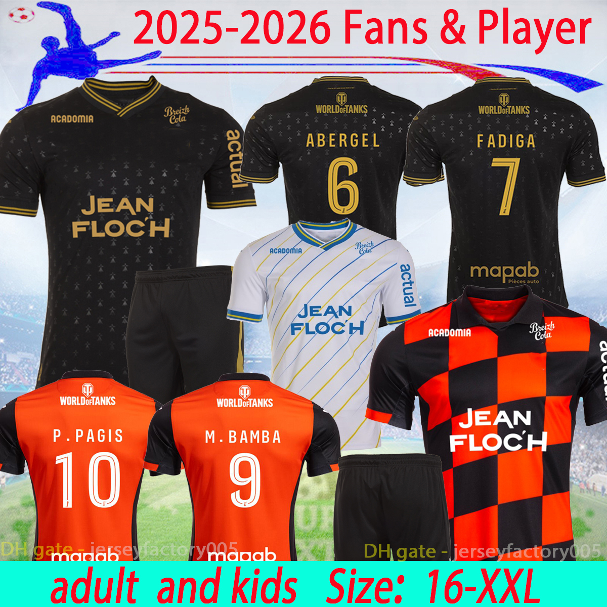 25 26 Lorient Soccer jerseys 2025 GRBIC HAMEL LE FEE RADOVANOVIC DELAPLACE WISSA BOISGARD BOZOK ABERGEL FONTAINE kids and mans football shirts 16-XXL