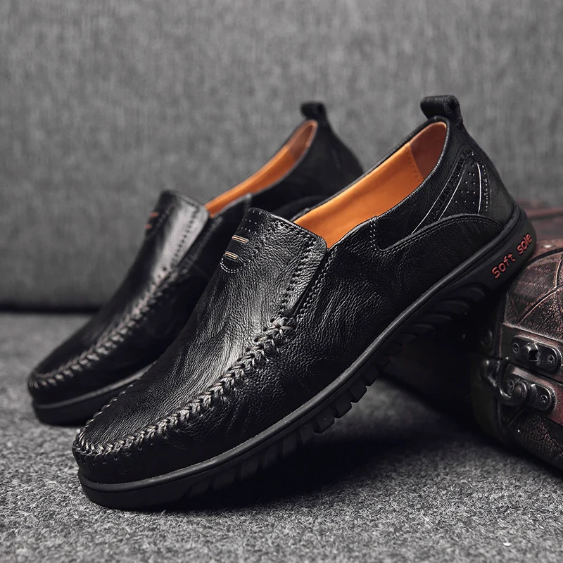 Fashion Leather Shoes Men Comfortable Casual Dress Shoes High Quality Loafers Shoes Sapato Masculino Big Size 251023