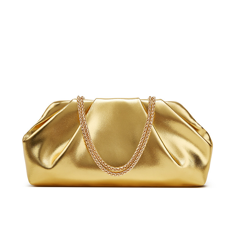 Luxury Brand Designer Bag Pleated Cloud Bag For Women New Trendy Fashion Silver Handheld Small Square Bag Versatile Ins Chain Crossbody Bag