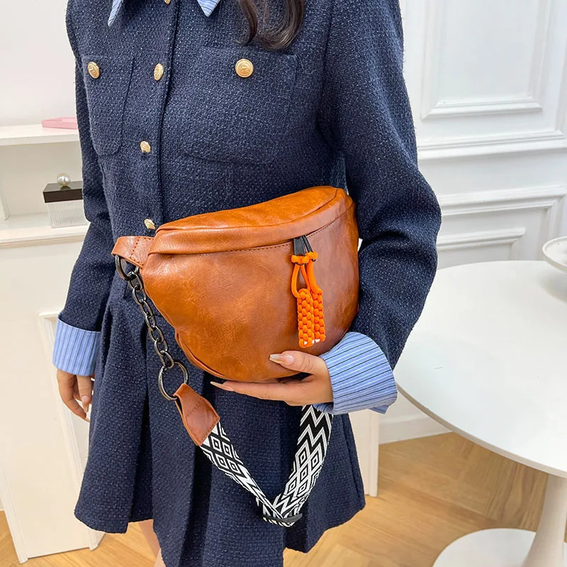 Soft Leather Waist Bag For Women Chain Fanny Pack High quality Shoulder Belt Purse Bags Fashion Crossbody Chest Bags 251023