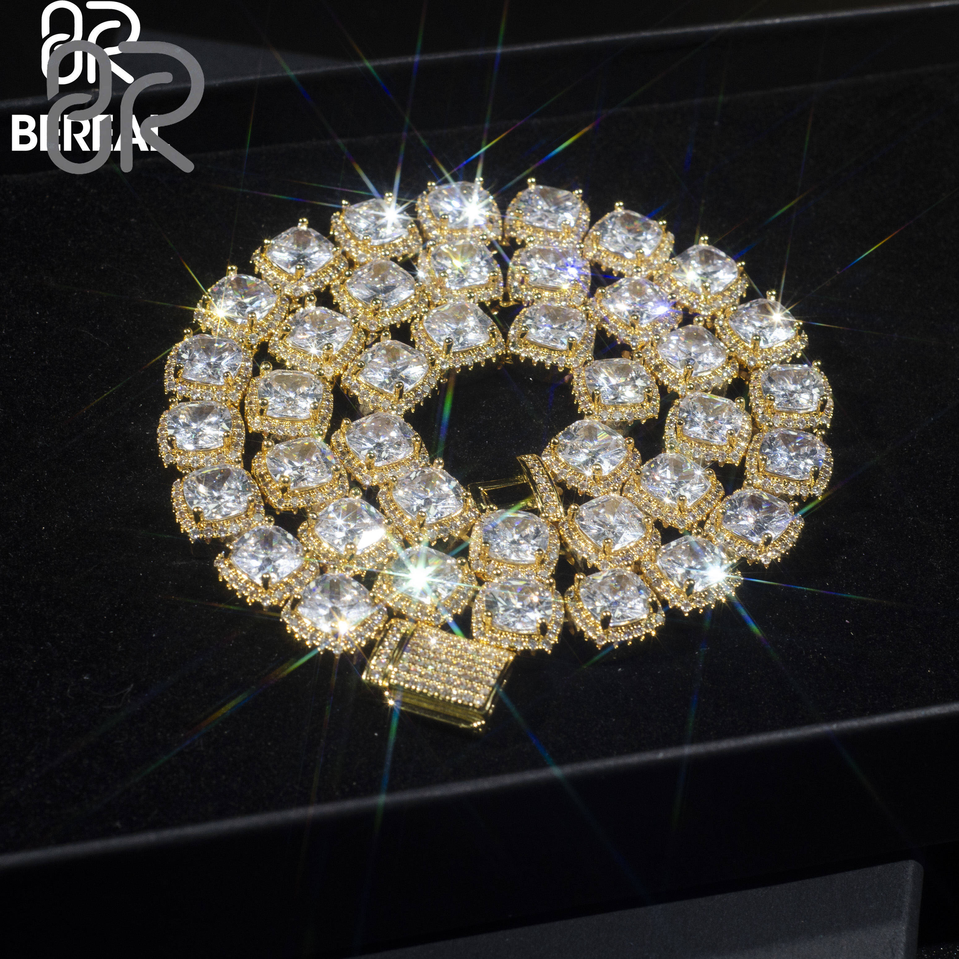 Hot Selling Gold Plated Vvs Moissanite Tennis Chain Necklace Pass Diamond Tester Baguette Cut 925 Silver Hip Hop Bracelet