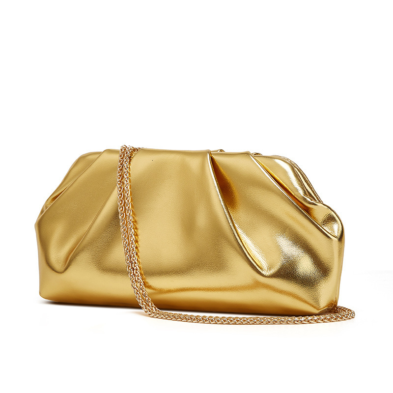 Luxury Brand Designer Bag Pleated Cloud Bag For Women New Trendy Fashion Silver Handheld Small Square Bag Versatile Ins Chain Crossbody Bag