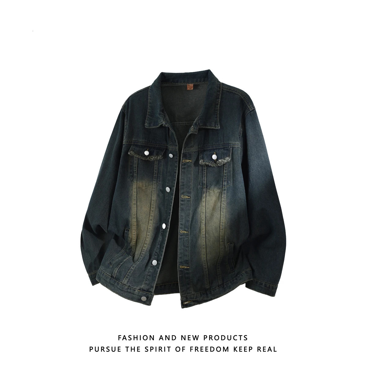 Mens Retro Washed Denim Jacket 2025 Autumn Hong Kong Vintage Coat Men Handsome Loose Versatile Workwear Jeans 251017