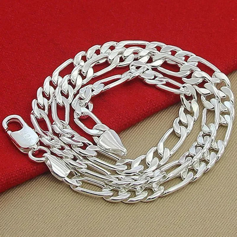 Solid 925 Sterling Silver Necklace For Men Classic 12mm Cuban Chain 1830 Inch Charm High Quality Fashion Jewelry Wedding 251013