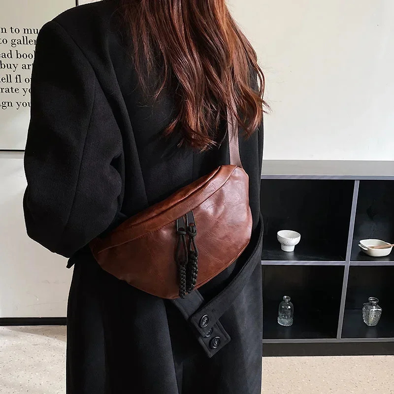 Fashion Soft Leather Waist Bag Ladies Fanny Pack High Quality Shoulder Belt Purse Bags Fashion Crossbody Chest Bags 251023