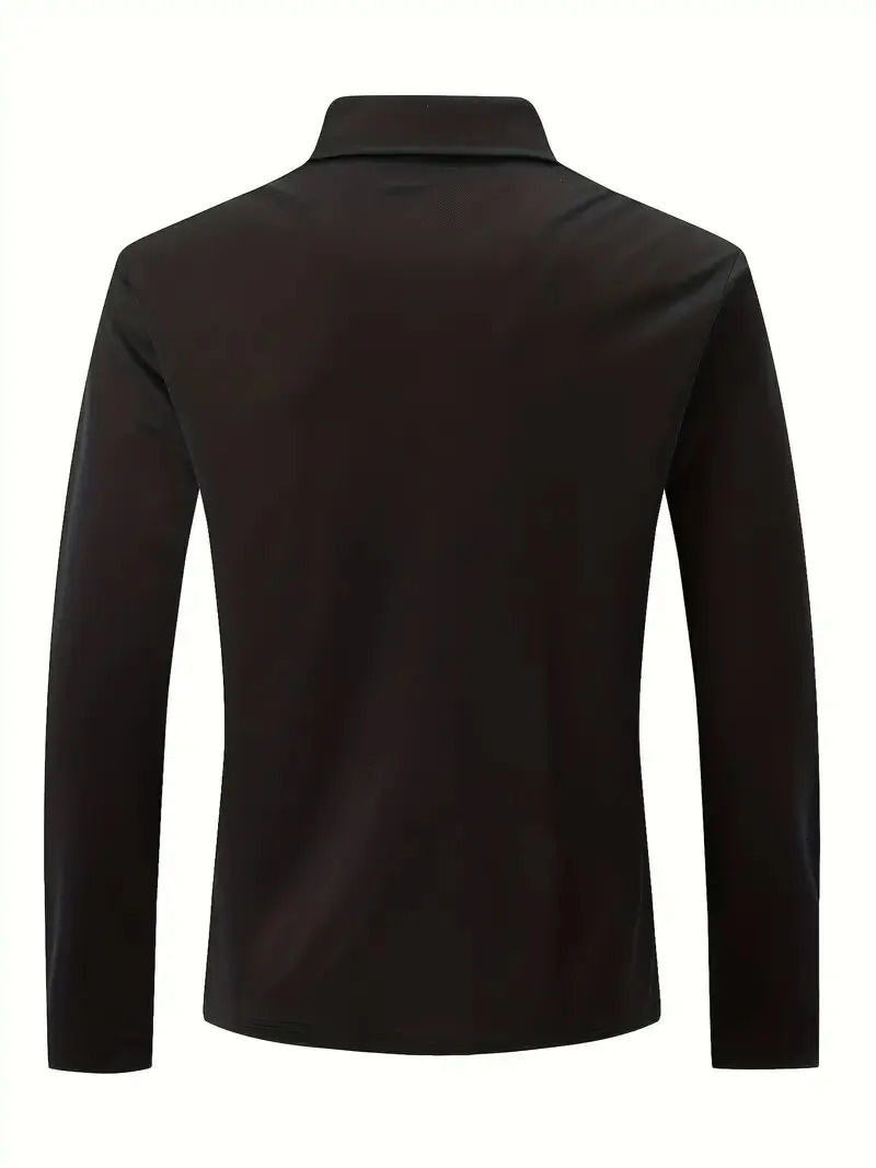Mens casual long sleeved polo shirt 251020