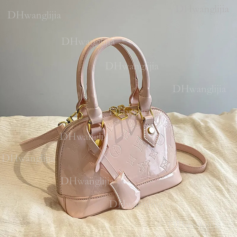 DHGM Trendy Red Shoulder Bag 2025 - Glossy Shell Clutch Crossbody Purse for Women dh4300051