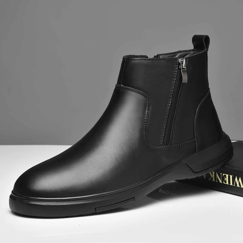 High Quality Mens Ankle Boots Classic Genuine Leather Chelsea Boots High Top Formal Business Shoes Male Casual Walking Botas 251023