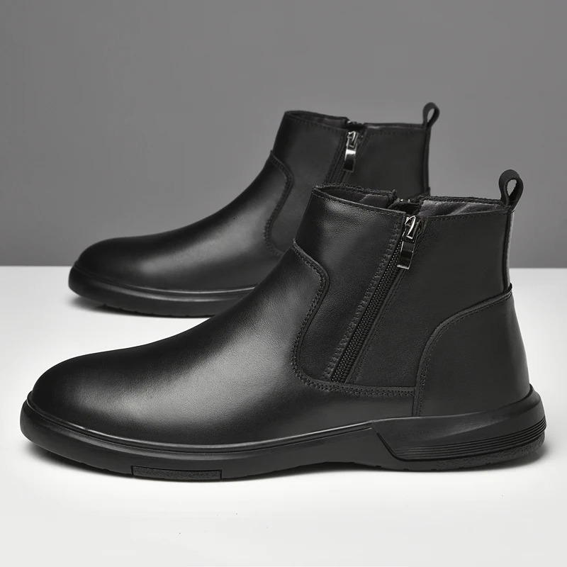 High Quality Mens Ankle Boots Classic Genuine Leather Chelsea Boots High Top Formal Business Shoes Male Casual Walking Botas 251023