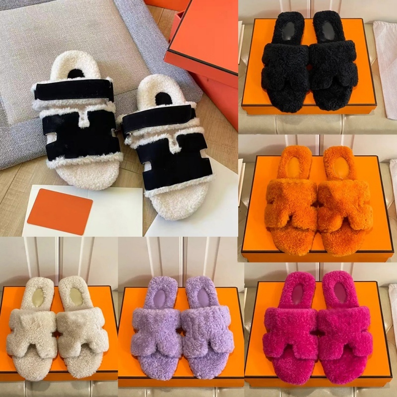 Luxury Designer Slides Paris men women Slippers Ladies Wool Winter Fur Fluffy Furry Warm Letters Sandals Comfortable Fuzzy Girl Flip Flop Slipper 35-45 with box AAA