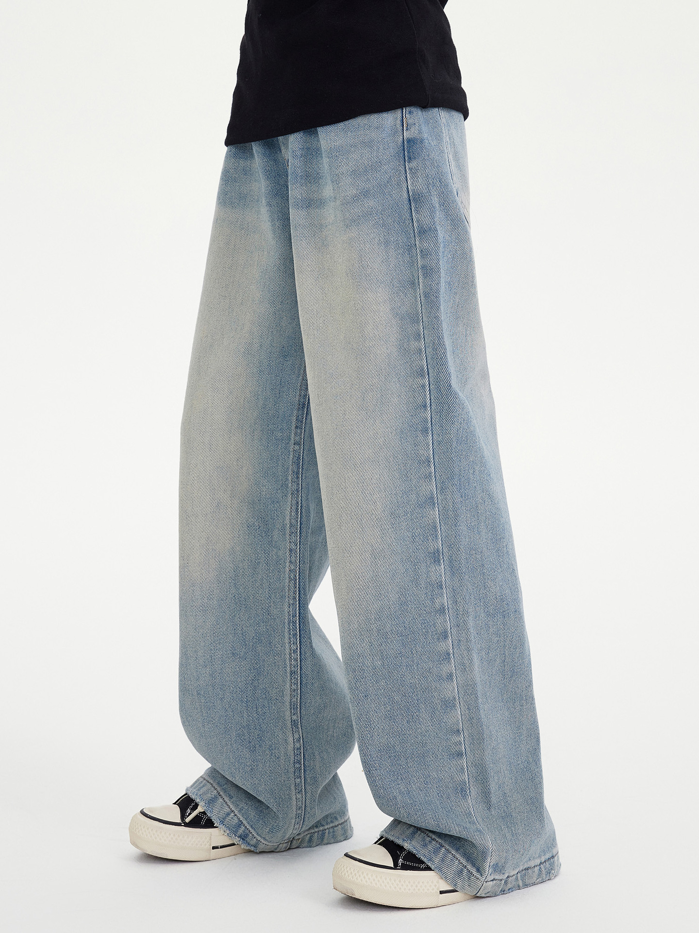 Kids Clothing Jeans 2025 Autumn Winter Girls Straight Leg Jeans, Vintage Washed Wide Leg Denim Trousers, Loose Casual Pants for Children Free Shipping