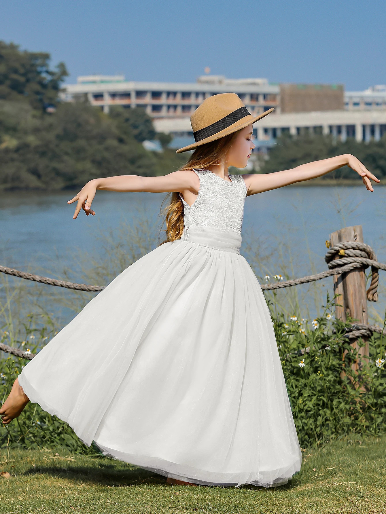 Lace Kids Prom Flower Girl Wedding Dress Ball Gown Tulle Cute Formal Princess Pageant Girls Party Dress 251023
