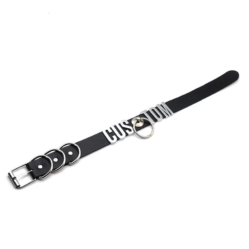 Sexy Punk Large Ring Pendant Customized Letters Collars Choker Necklace DIY Personalized Buckle Hoop Chocker Jewelry Cosplay 251023
