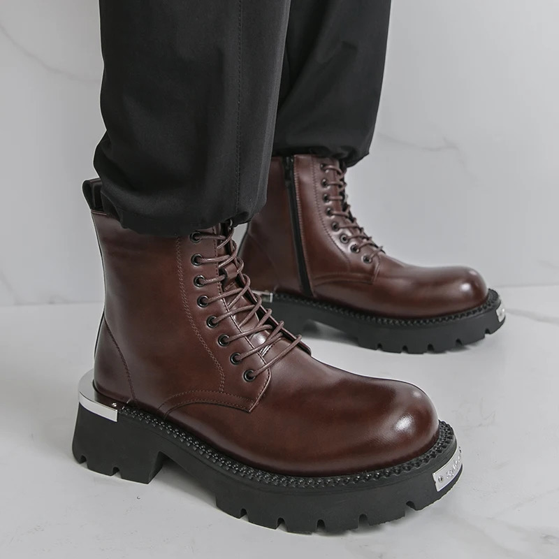Winter Business Men Work Boots Blackbrown Thicksoled Durable Laceup Fashionable Chelsea Boots Training Boots Men Sizes 3846 251023