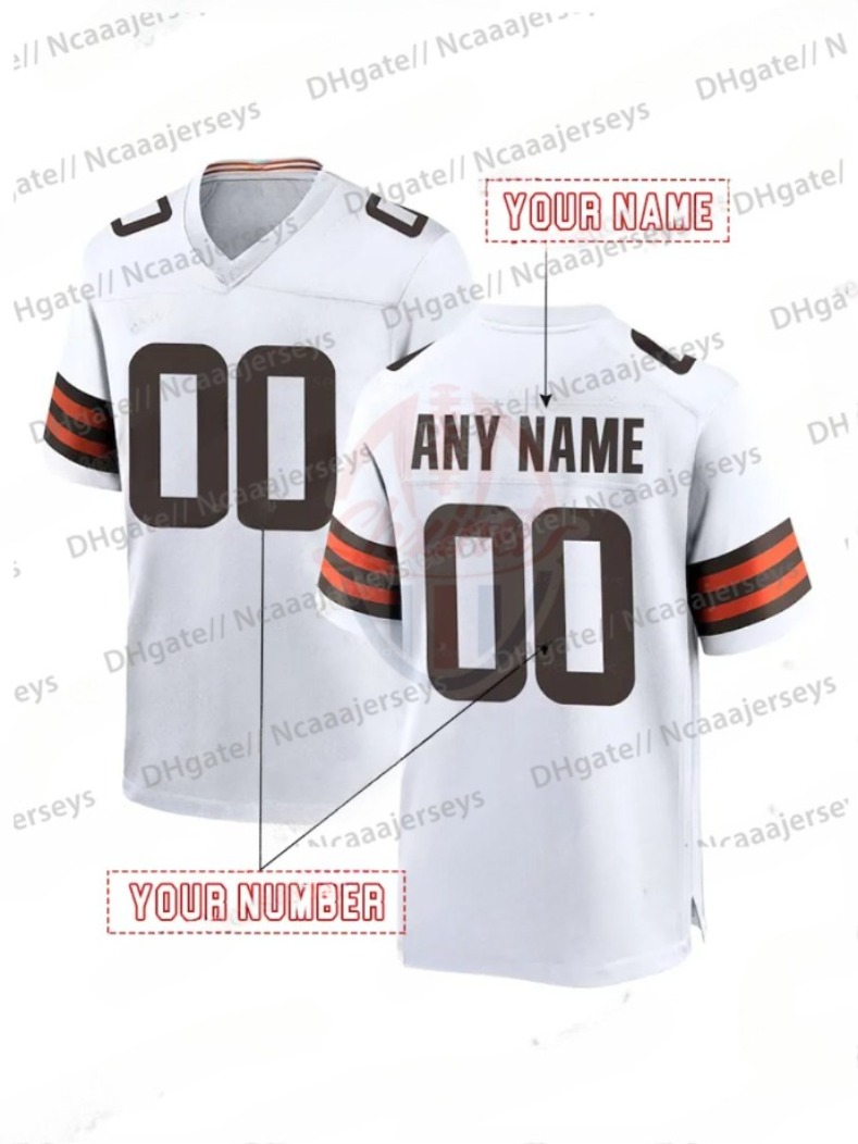 Wholesale Custom Jerseys 12 Shedeur Sanders Football Jersey Judkins Nick Chubb Carson Schwesinger Myles Garrett Any Name Number Selling