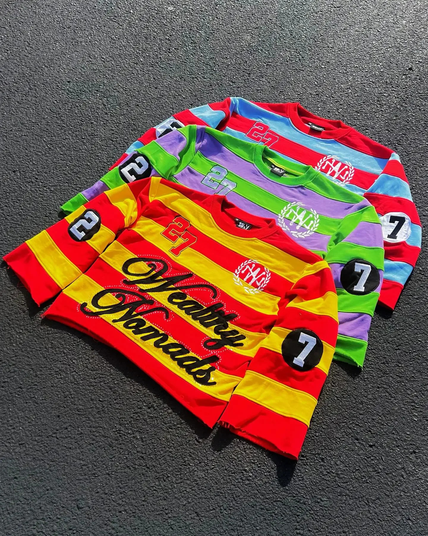 Y2k Harajuku Fashion Autumn Long Sleeved T Shirts Men Women Hip Hop Letter Embroidery Patchwork Stripe Graphic T Shirt Clothing 251020