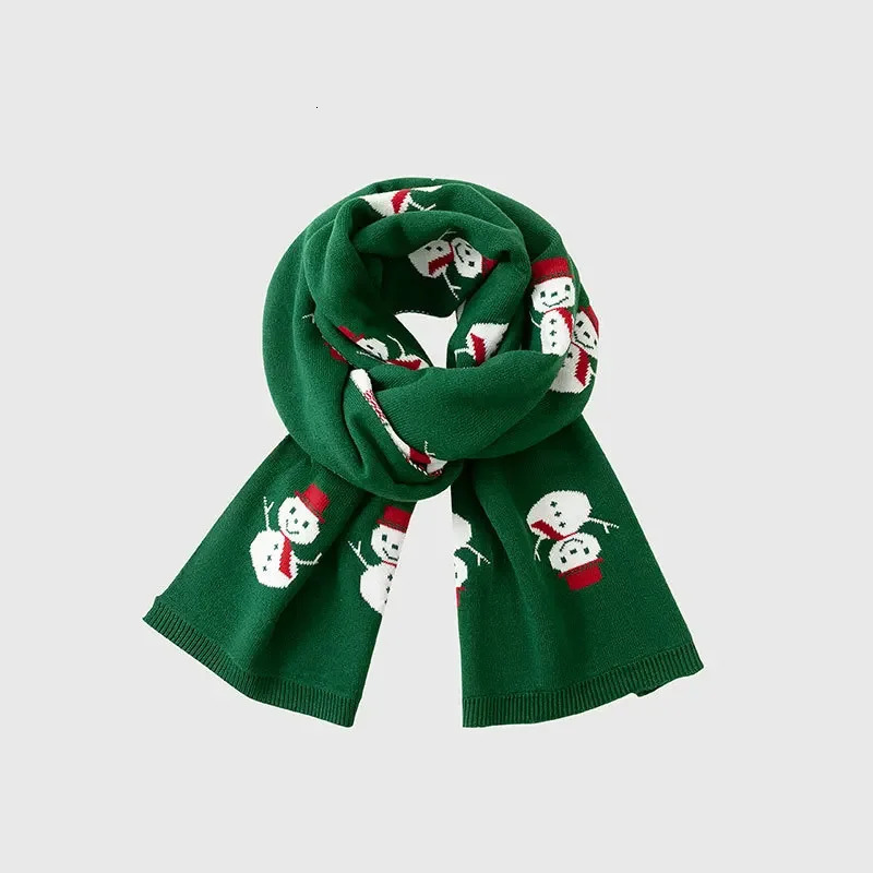 Years Decor Christmas Gift Red Cartoon Print Scarf Warm Thicken Adults s Soft Knit Scarfs Xmas Family Look Present 251024
