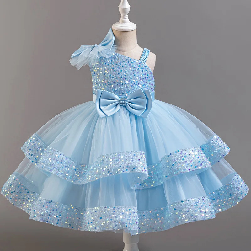 Flower Princess Sequins Baby Wedding Christmas Party Short Sleeveless Dress Birthday Party Wedding Flower Girl Sweet Cute Dress 251023