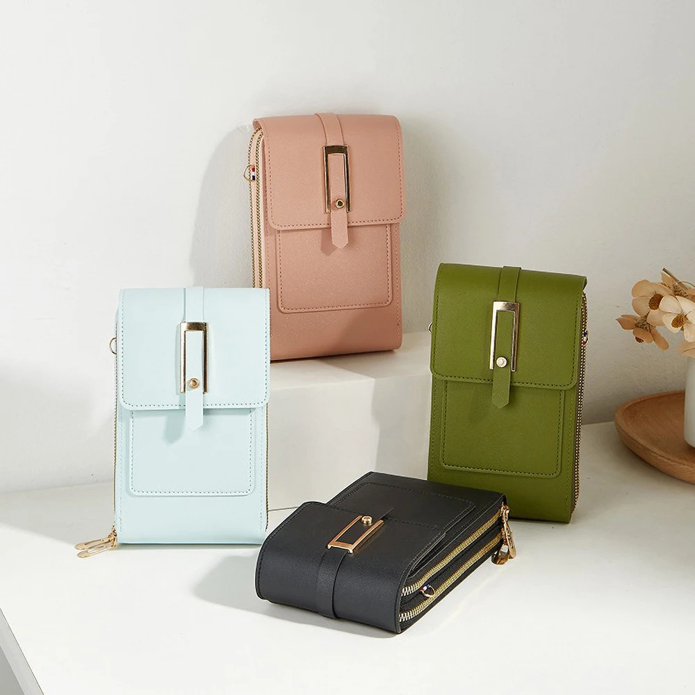 Trendy Vertical Crossbody Bag Womens Double Layer Zipper Phone Purse Spacious Shoulder Handbag 251018