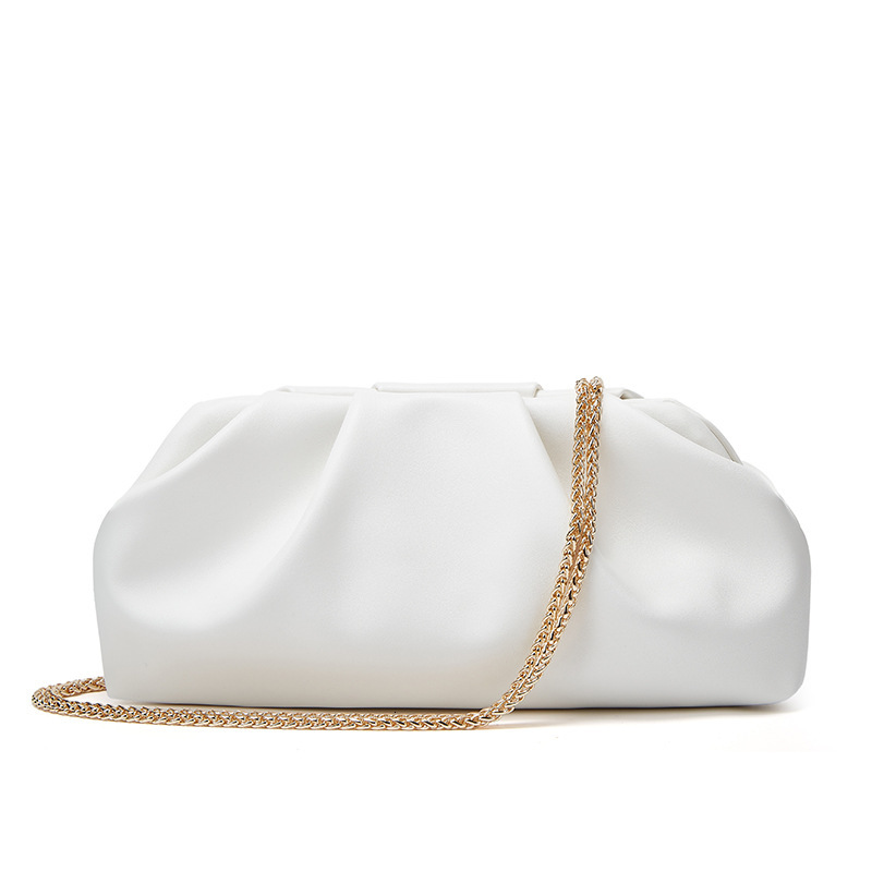 Luxury Brand Designer Bag Pleated Cloud Bag For Women New Trendy Fashion Silver Handheld Small Square Bag Versatile Ins Chain Crossbody Bag