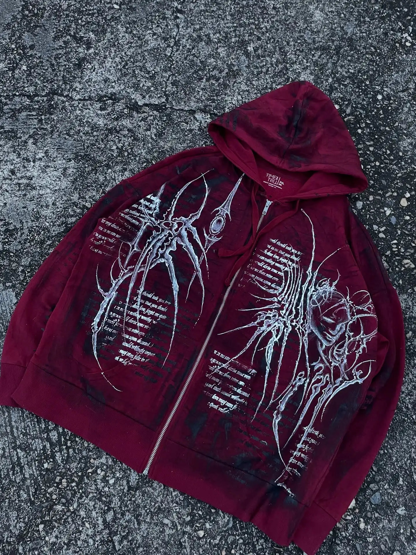 Hip Hop Gothic Punk Geometry Graphic Print Oversized Zip Up Hoodie Harajuku Y2K Streetwear Sweatshirt Men Retro Casual Jacket 251020