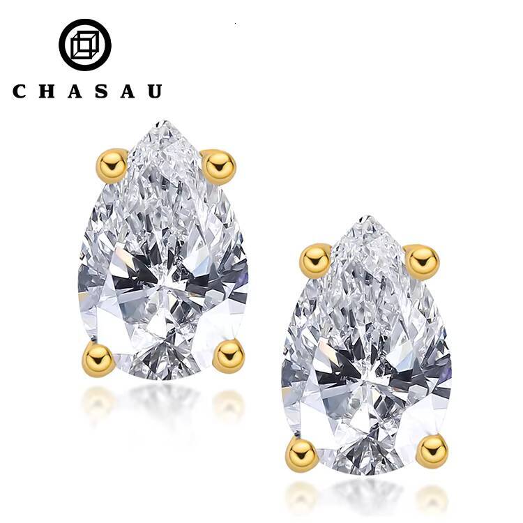 High Quality Wholesale Pear Cut 05ct Moissanite 925 Sterling Silver Simple Stud Earring for Women Jewelry Gift