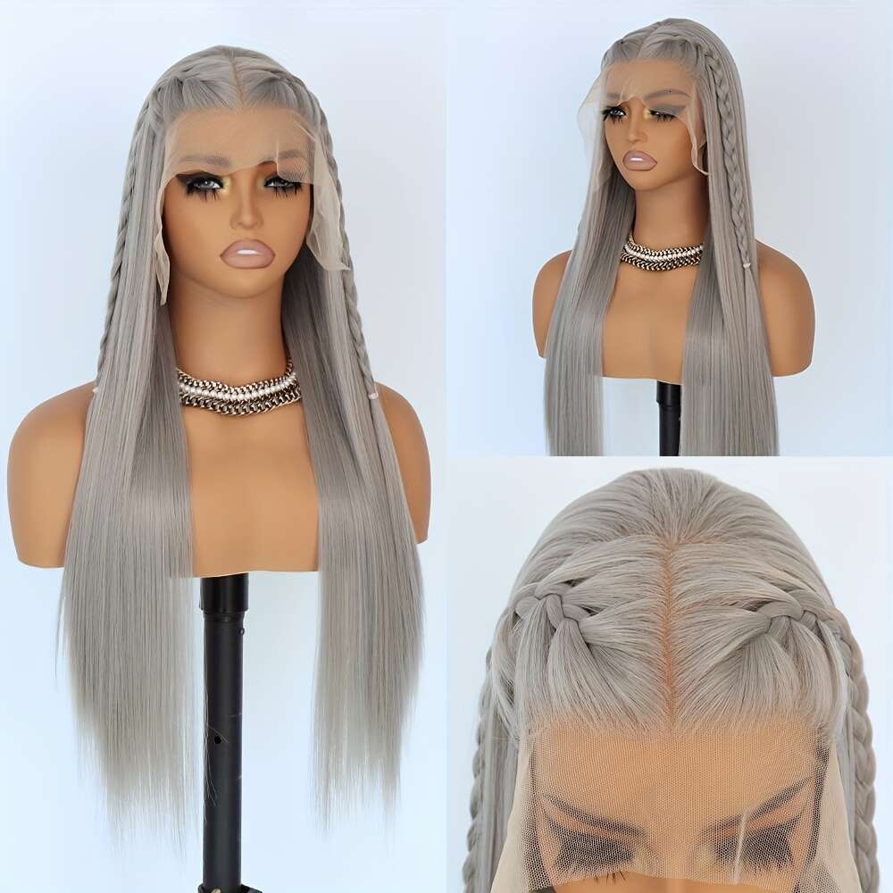 360 Full Wig 180% Density Straight Hair, Pre-Plucked Natural Look, Heat Resistant Fiber Available In Red, Blonde, Black - Perfect For Daily Wear, Hall