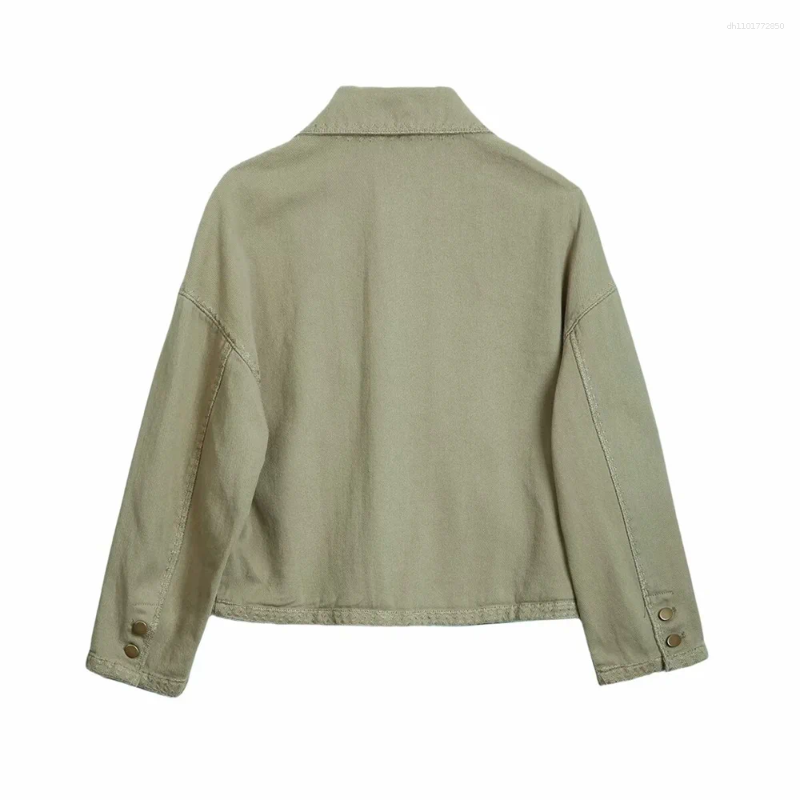 Women's Jackets Autumn Collection European And American Style Retro Premium Denim Collar Long Sleeve Embroidered Top Coat