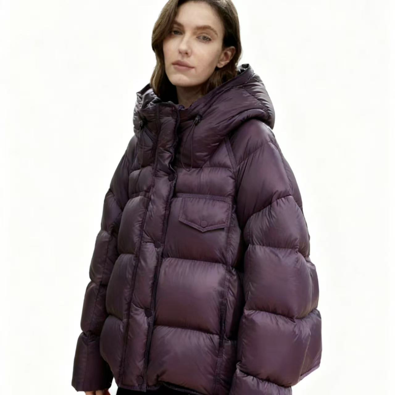 Women's Short Puffer Jacket with Cloud-like Texture 2025 New Style - White Goose Down Thickened & Warm Hooded Bread-style Outerwear