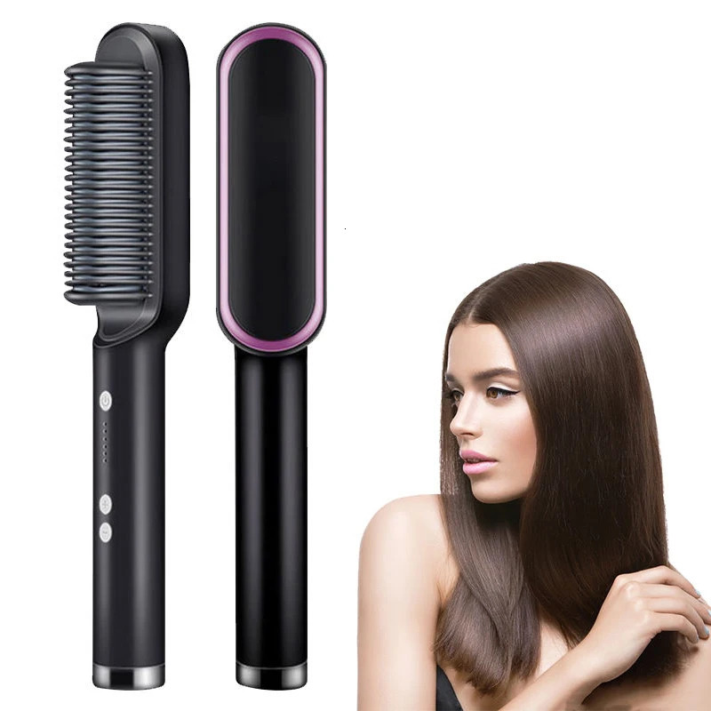 Electric Hair Straightener Brush Professional Fashion Fast Heating Ceramic Hair Straightener 251027