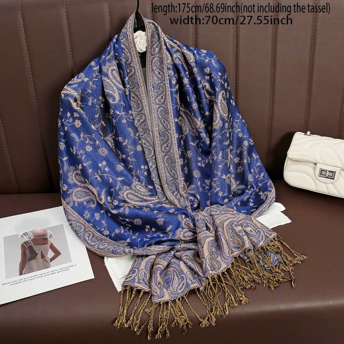 Luxury Brand Autumn Cashmere Pashmina Shawl Lady Wrap Warm Winter Scarves Design Print Fa Foard Cotton Stos Scarf 2023W251027