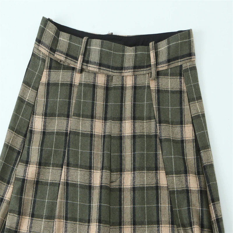 Autumn Vintage Casual Plaid Loose Slim StraightLeg Pants 251027