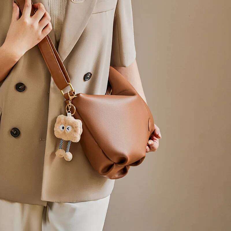 Leather Shoulder Large Capacity Top Layer Cowhide Women Brand Diagonal Cross Bag Fashionable Designer Women's Handbag